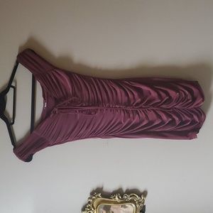 Wine Red Off The Shoulder Dress
